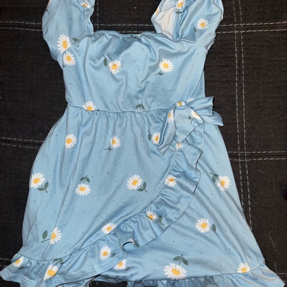 Charming Blue Daisy Kids Dress